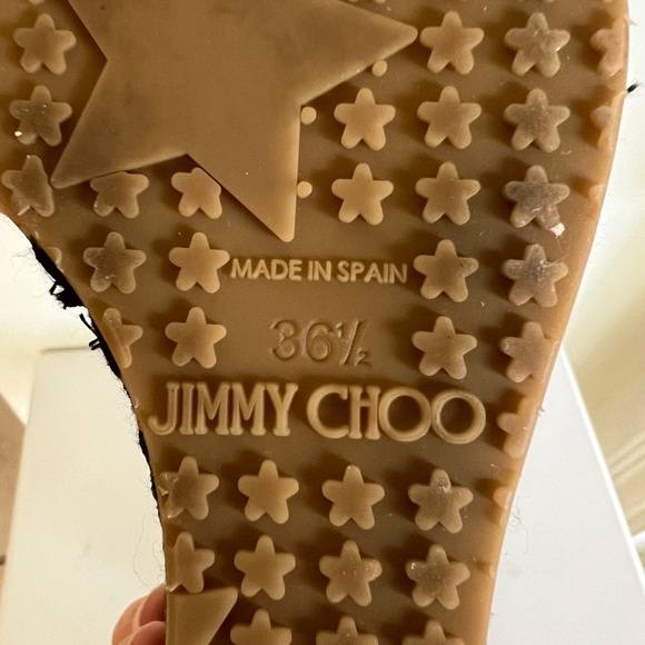 Jimmy Choo Black Leather Parrow Lace Wedge Platform Sandals Size 36.5 - Picture 9 of 10